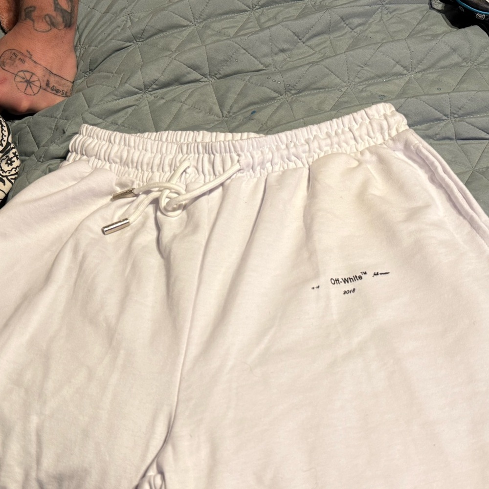 Off-White White Drawstring Shorts